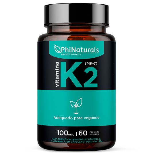 PhiNaturals Vitamina K2 MK-7 100mcg – 60 doses (vegano - fermentação de natto)